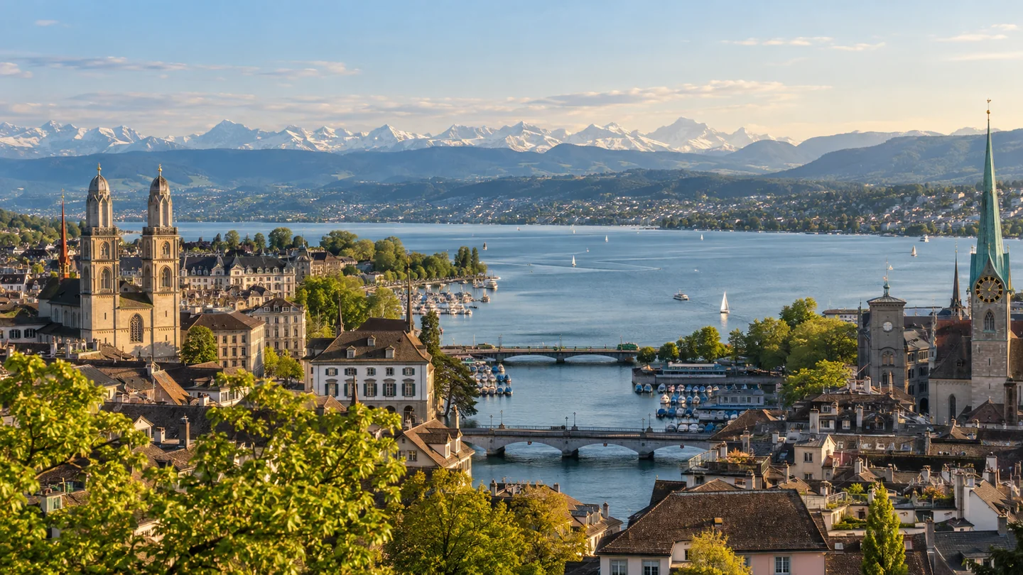 Lake Zurich and the old town